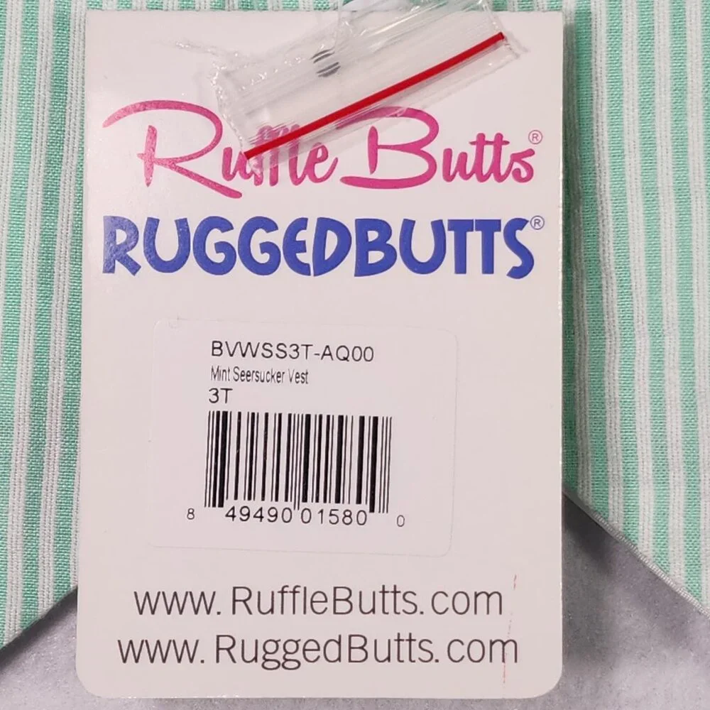 Ruffle Butts Toddler Seersucker Vest 3T Mint Easter‎ Child Ring Bearer Wedding